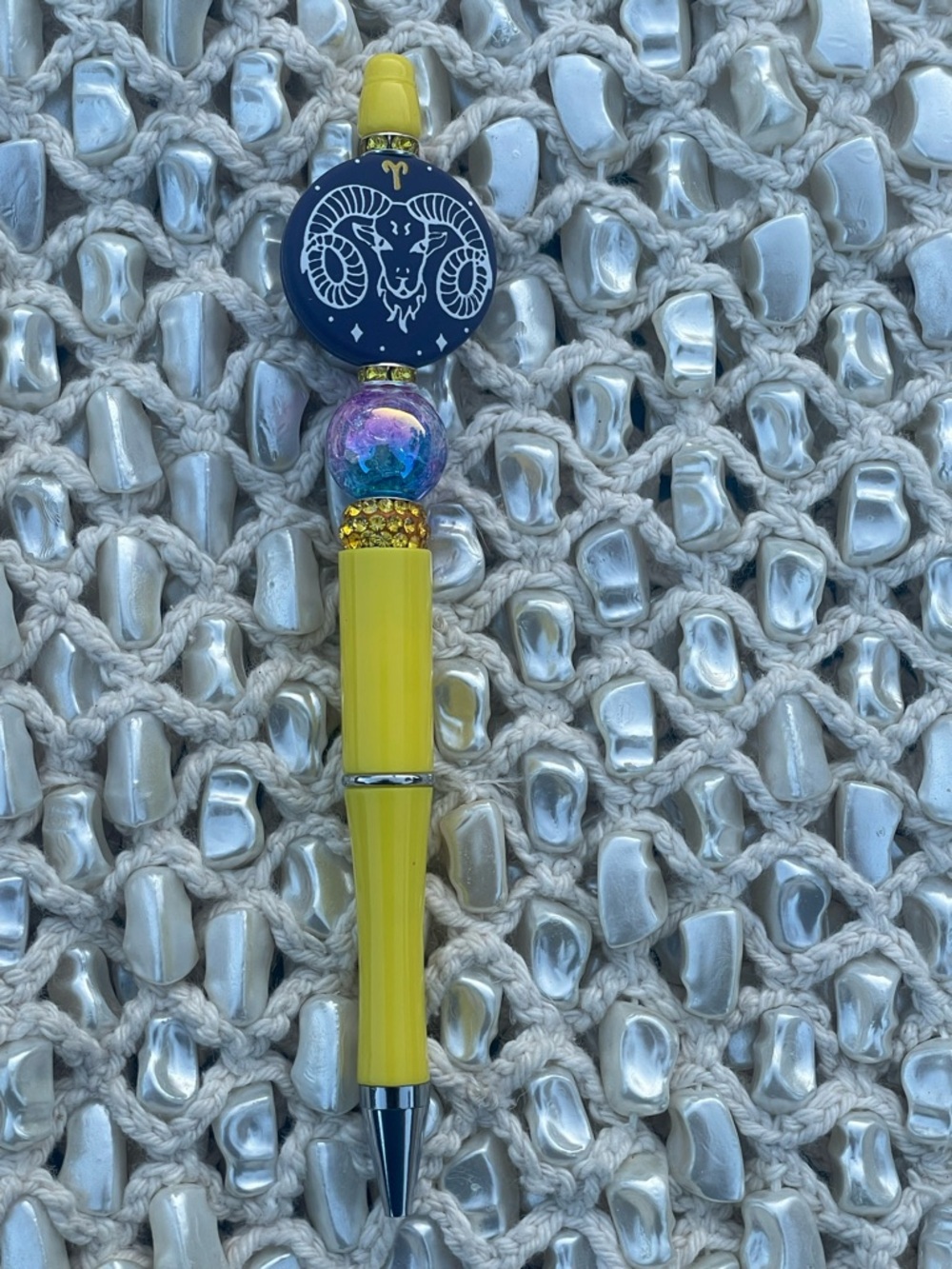 Zodiac Ram Yellow Decorative Ballpoint Pen